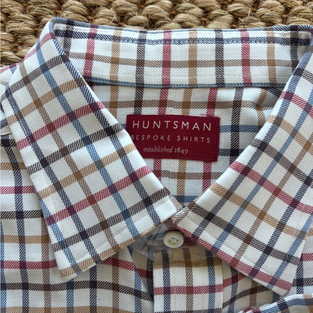 Custom Huntsman Men's Red, Brown, Blue Checkered Shirt - Picture 2 of 5